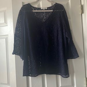 Rose+ olive navy blue laced with bell sleeves3x